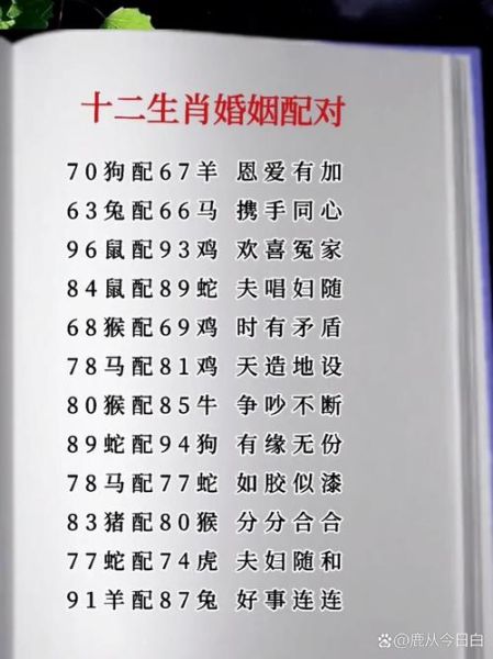 属相和生肖配对（属相和生肖配对最旺姻缘组合）