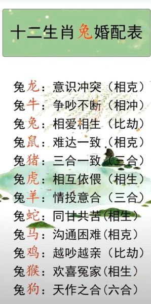 哪个属相适合兔子生肖（属兔的和什么属相最合适）