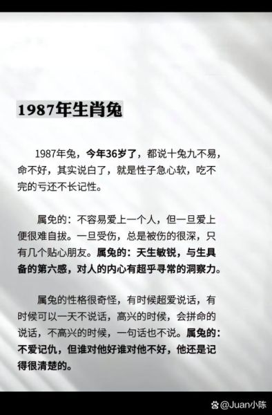 1987年属相是什么生肖属相（1987年属什么生肖）