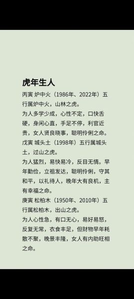 虎年十二生肖属相（虎年十二生肖表怎么看）