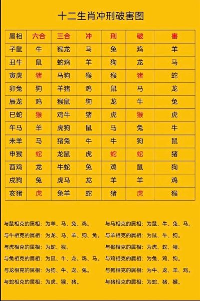 生肖属相相合表图片（生肖属相相合表高清图哪里找）
