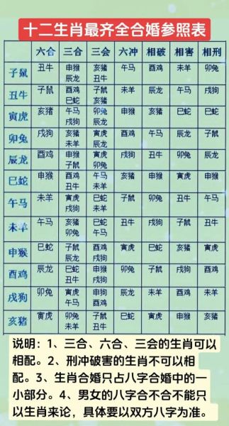 生肖属相相合表图片（生肖属相相合表高清图哪里找）