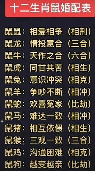 鼠生肖最佳婚配属相（鼠生肖最佳婚配属相排行）