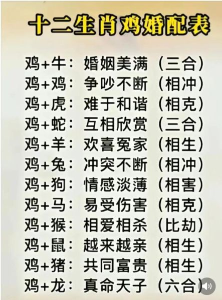 生肖鸡男孩最佳属相（生肖鸡男孩最佳属相配对指南）