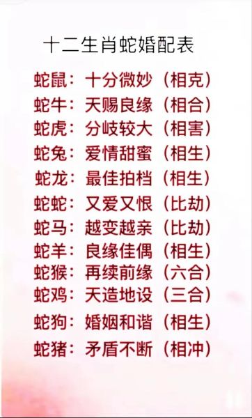 蛇最好属相是什么生肖（蛇最好属相伴侣是哪一个？新手速查指南）