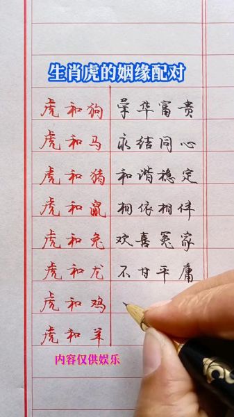 虎生肖婚姻最佳配对属相