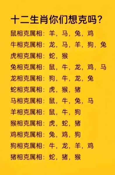 生肖龙的相克属相（生肖龙和哪些生肖相冲相克）