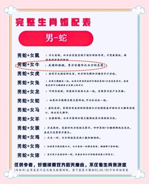 姻缘属相相对的生肖（属蛇人跟谁最合婚？生肖速配指南）