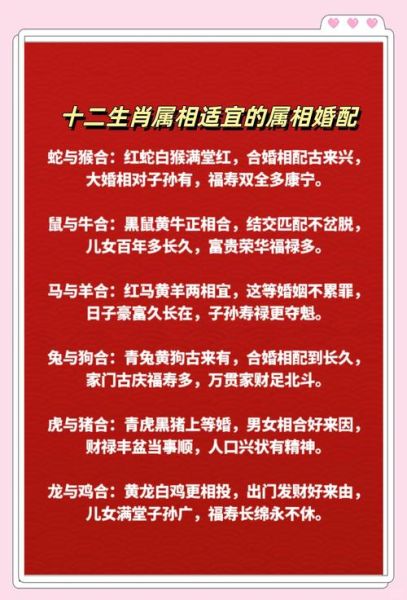 生肖婚配属相婚配图片（生肖婚配属相婚配图片大全图解版）