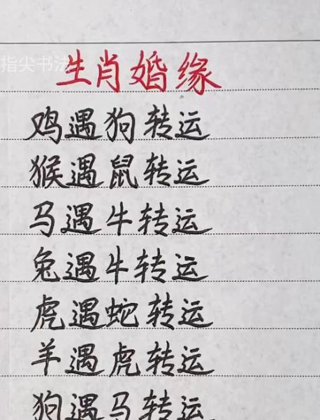 钢笔对应生肖属相图表（钢笔生肖配对完整图表）