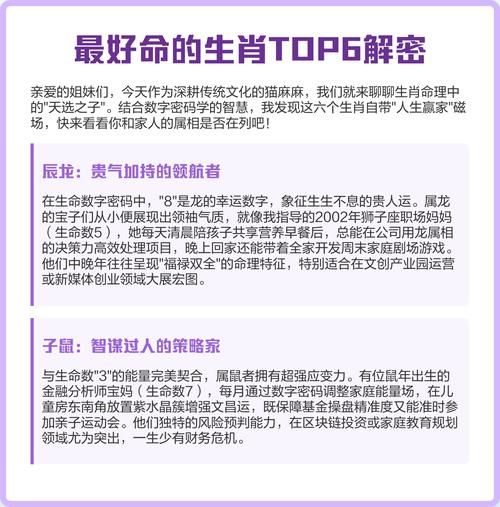 心肠最好的属相男女生肖（心肠最好的生肖TOP6排行榜）