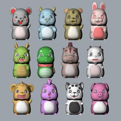 生肖属相模型图片（生肖属相3D模型高清图新手免费下载）