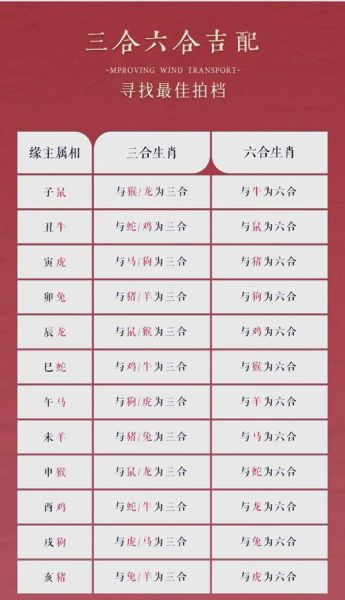 十二生肖三合六合属相（十二生肖三合六合属相表查询指南）