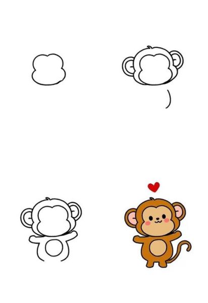 生肖属相画画猴（生肖猴简笔画步骤教程）