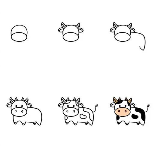 画生肖属相牛（画生肖属相牛教程简笔画步骤）