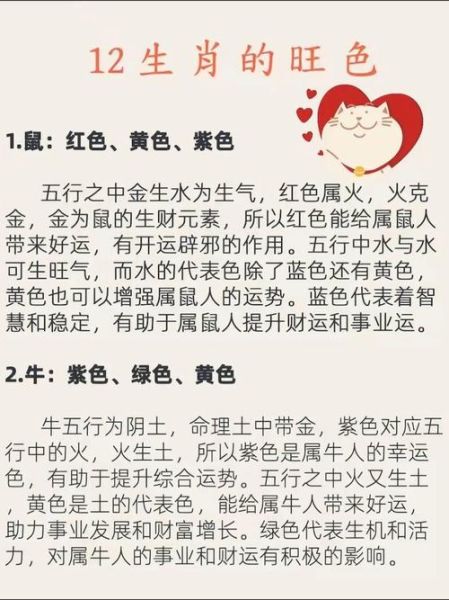 生肖颜色喜好有哪些属相（生肖颜色喜好的属相查询表）