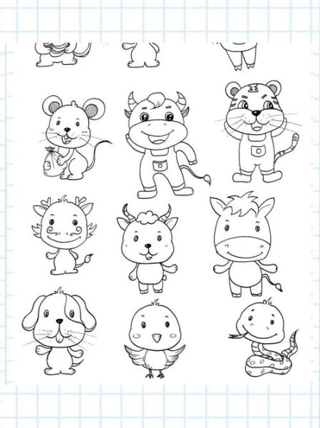 生肖属相最简单画法（生肖属相最简单画法步骤图解）