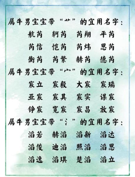 生肖属相宝宝取名（属牛宝宝取名用什么字最旺）