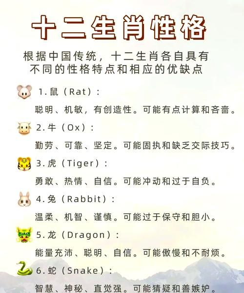 生肖属相优点是什么（十二生肖优点深度一览🌟）
