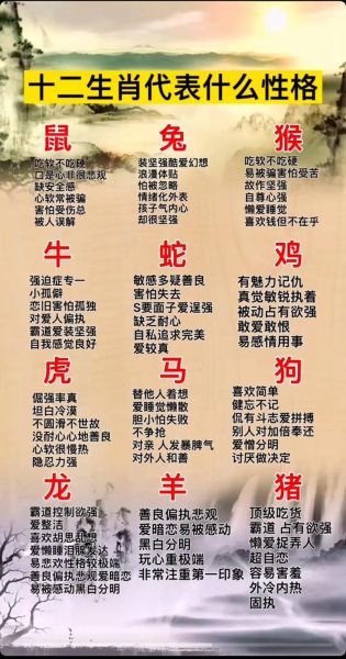生肖属相清单（12生肖顺序表2024最新对照）