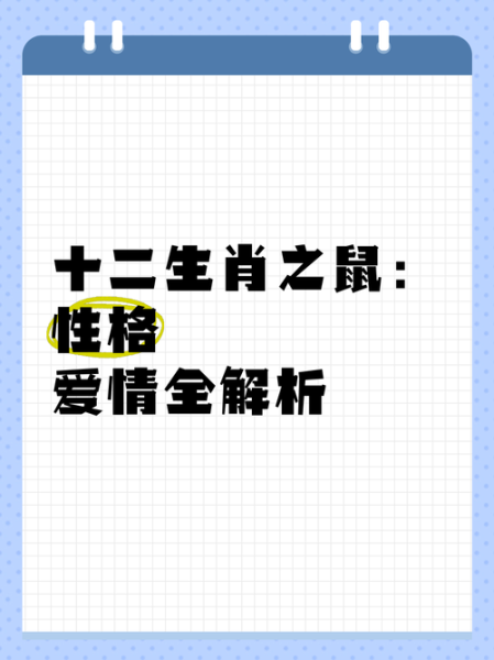 鼠属相生肖性格（鼠属相生肖性格详解（入门版））