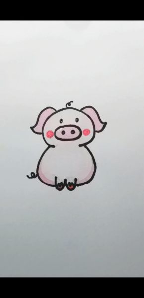 生肖属相画画猪图片（生肖属相猪简笔画图片教程）