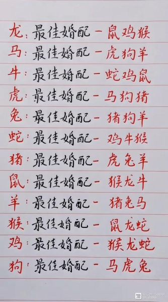 十二生肖详细属相(十二生肖对照表及年份🐭🐮🐯)